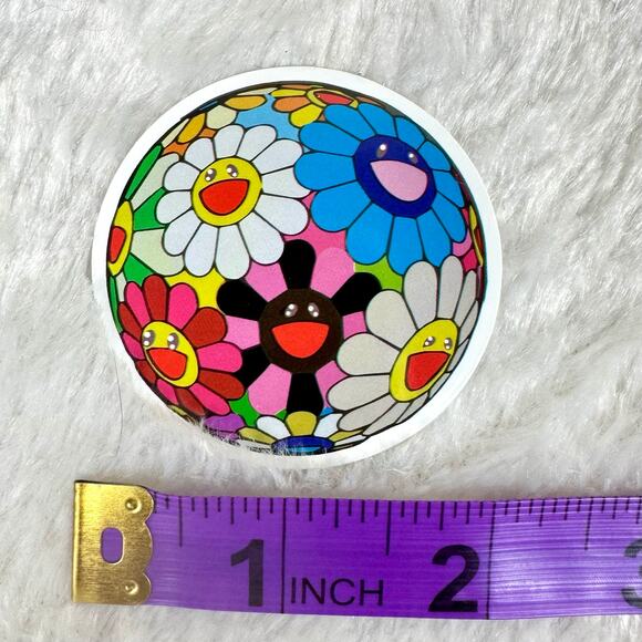 Murakami looking smile rainbow Pillow, stickers & bag charm keychain - Picture 11 of 11